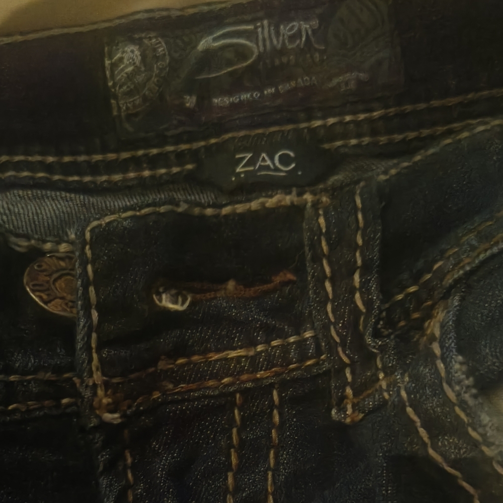 Men Silver Jeans Relaxed Fit Denim